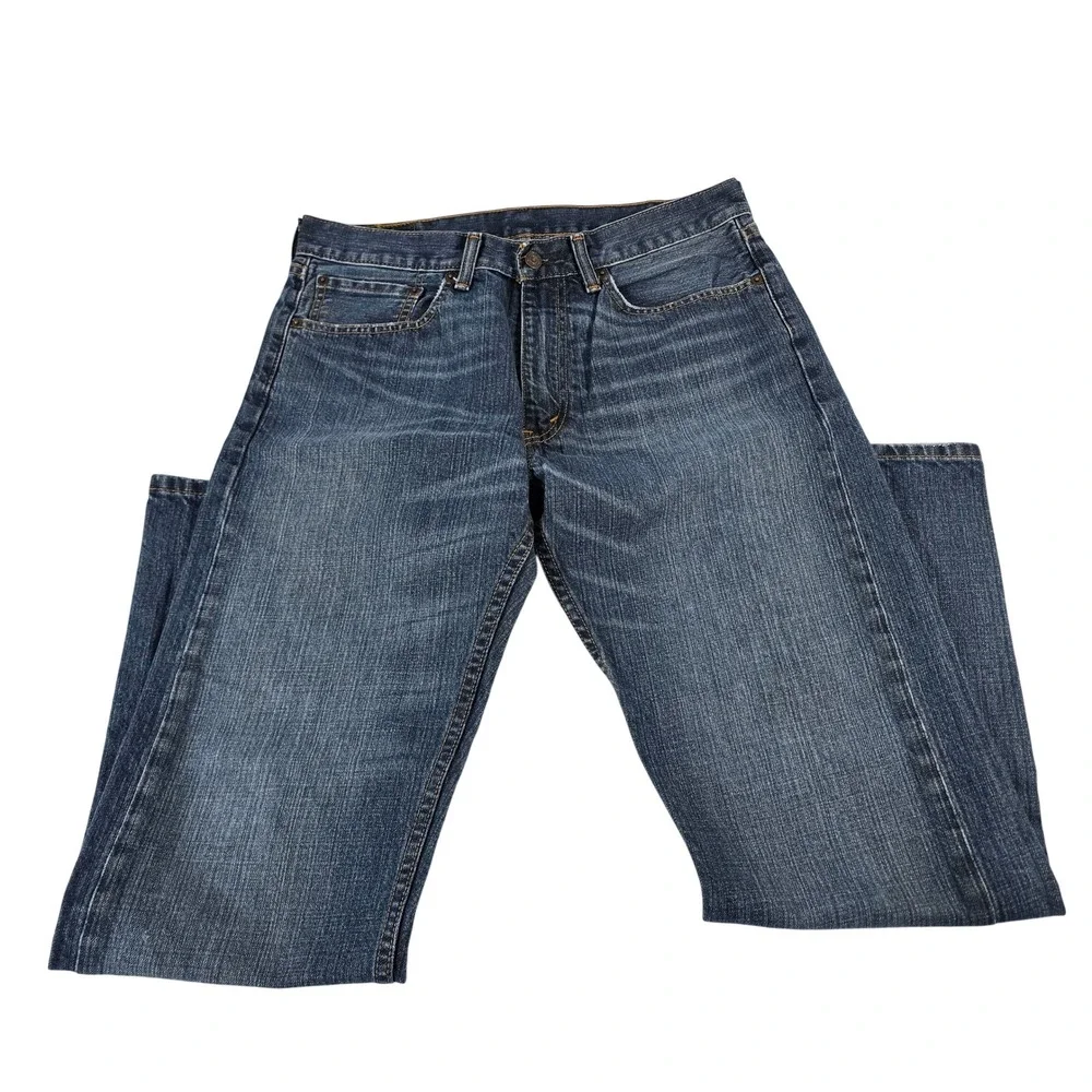 Levis 505 Regular Fit Straight Leg Jeans Mens 34x32 Medium Wash Blue Denim